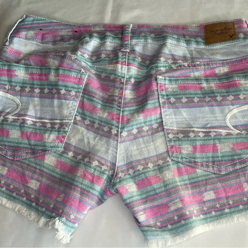 American Eagle Outfitters Women's Multicolor Patterned Jean Shorts
